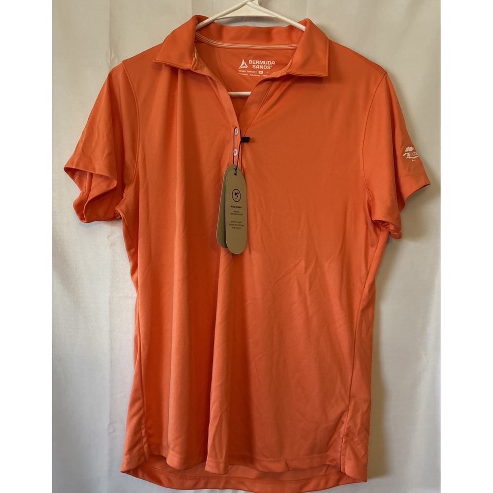 Bermuda Sands Shirt Women's Medium UPF 15+ Wick Away Coral Reef Polo Golf NWT